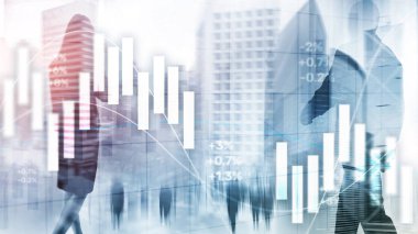 Finansal Yatırım Konsepti. Borsa ticaret grafiği ve şamdan grafiği.