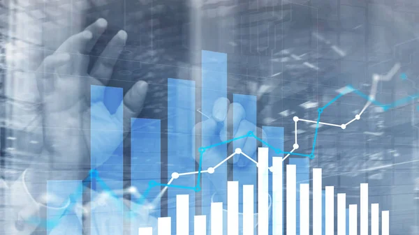 Pénzügyi növekedési grafikon. Értékesítési növekedés, marketingstratégia koncepció. — Stock Fotó