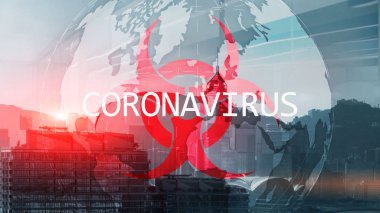 Çin arka planında Coronavirus. Mikrobiyoloji ve Viroloji Kutsaması.