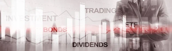 Bonds dividends concept. Abstract Business Finance Background Banner. — Stock Photo, Image