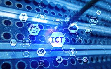 Bilgi ve İletişim Teknolojisi Projesi 2020. Süper bilgisayar Bulanık Arkaplan.