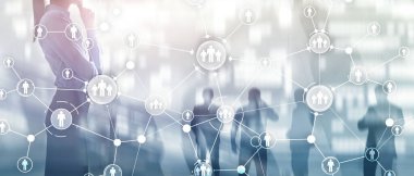 HR İnsan Kaynakları Yönetimi Halkların İlişki Organizasyonu Yapısı Sanal Ekran Karışık Ortam.