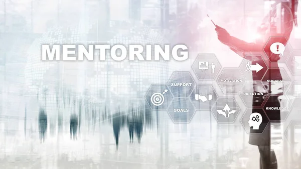 Mentoring aziendale. Personal Coaching. Formazione concetto di sviluppo personale. Mezzi misti — Foto Stock