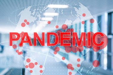 Coronavirus konsepti. Dünya salgını. 3D Küre 2020.