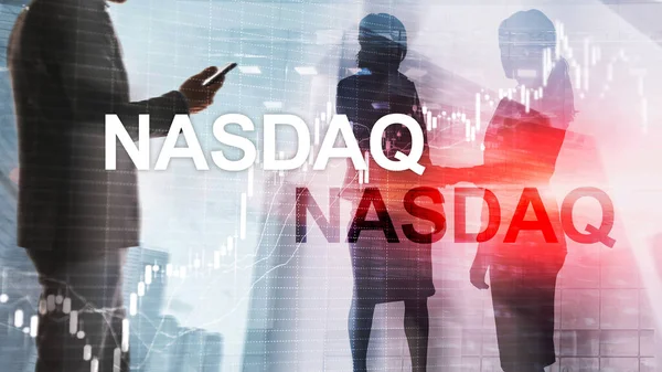 Nasdaq Stock Market Finance Concept (en inglés). Crisis del mercado. — Foto de Stock