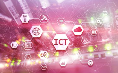 Bilgi ve İletişim Teknolojisi Projesi 2020. Süper bilgisayar Bulanık Arkaplan.