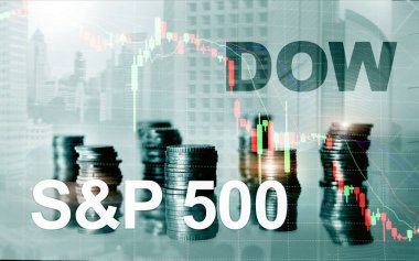 Amerikan borsası. Sp500 ve Dow Jones. Finansal Ticaret İş Konsepti