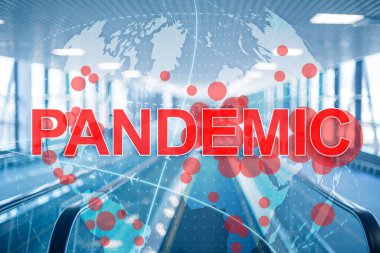Coronavirus konsepti. Dünya salgını. 3D Küre 2020.
