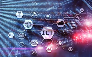 Bilgi ve İletişim Teknolojisi Projesi 2020. Süper bilgisayar Bulanık Arkaplan.