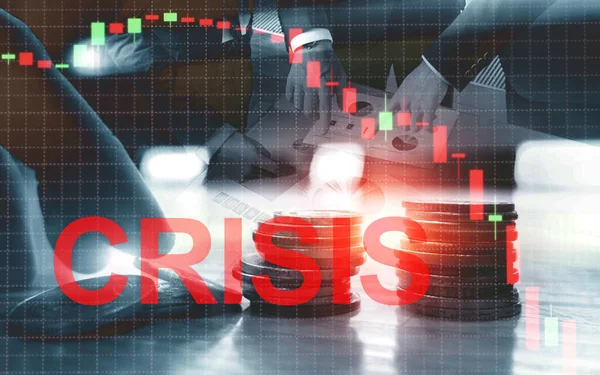 Inscripción Crisis financiera. Recesión Concepto económico 2020 —  Fotos de Stock