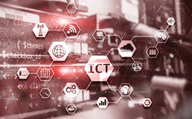 Bilgi ve İletişim Teknolojisi Projesi 2020. Süper bilgisayar Bulanık Arkaplan.