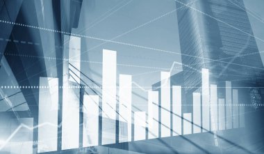 Üç boyutlu Grafik ve Çizgiler. Hong Kong Arkaplanı Bulanık. İş projen için..