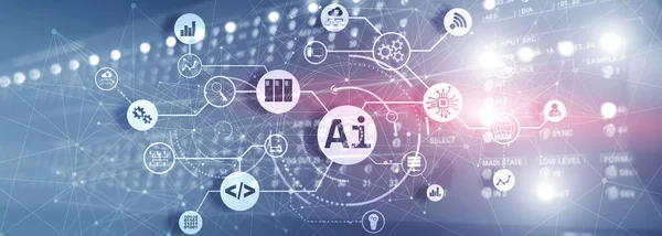 Kunstmatige Intelligentie Panoramische achtergrond. Voor je zakenproject. Ai Technologie 2020. — Stockfoto