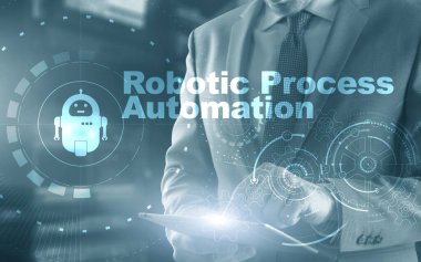 RPA Robotik Süreç Otomasyonu. Ai algoritması İş Analizi.