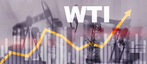 Aumento de los precios de un barril de crudo WTI 2020. Flecha arriba. —  Fotos de Stock