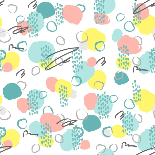 Seamless creative pattern. Artistic repeating background with abstract hand drawn shapes. Design for textile, wallpapper, poster, card, invitation, scrapbooking, header, cover,  brochure, flyer. — Stock Vector