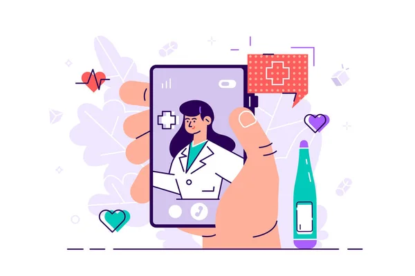 Concepto de telemedicina online — Vector de stock