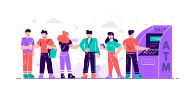 İş kadını ve erkek ayakta.