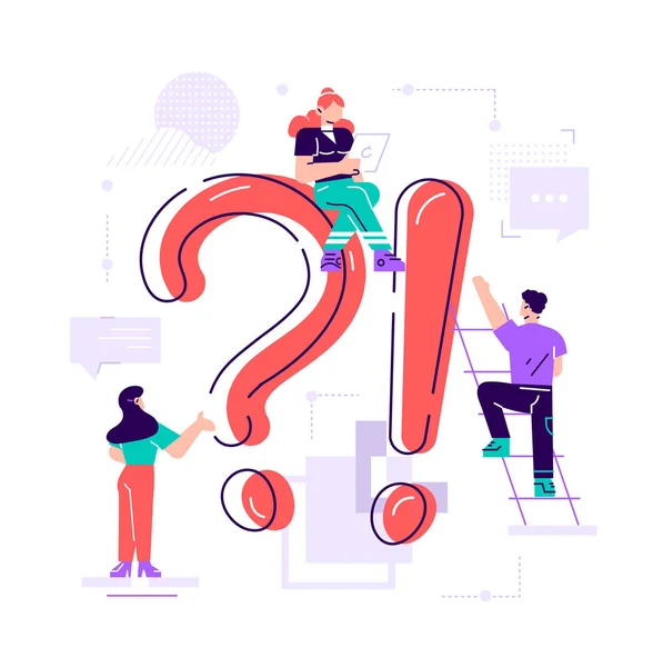Giant question mark and interrogation point — Stock Vector