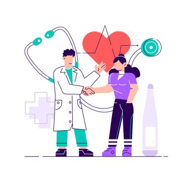 Doktor hasta sağlığıyla ilgileniyor. 