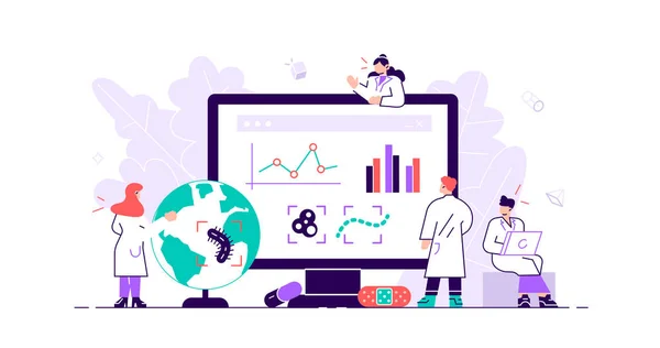 Epidemiology.Health bahaya risiko menyebar laboratorium - Stok Vektor