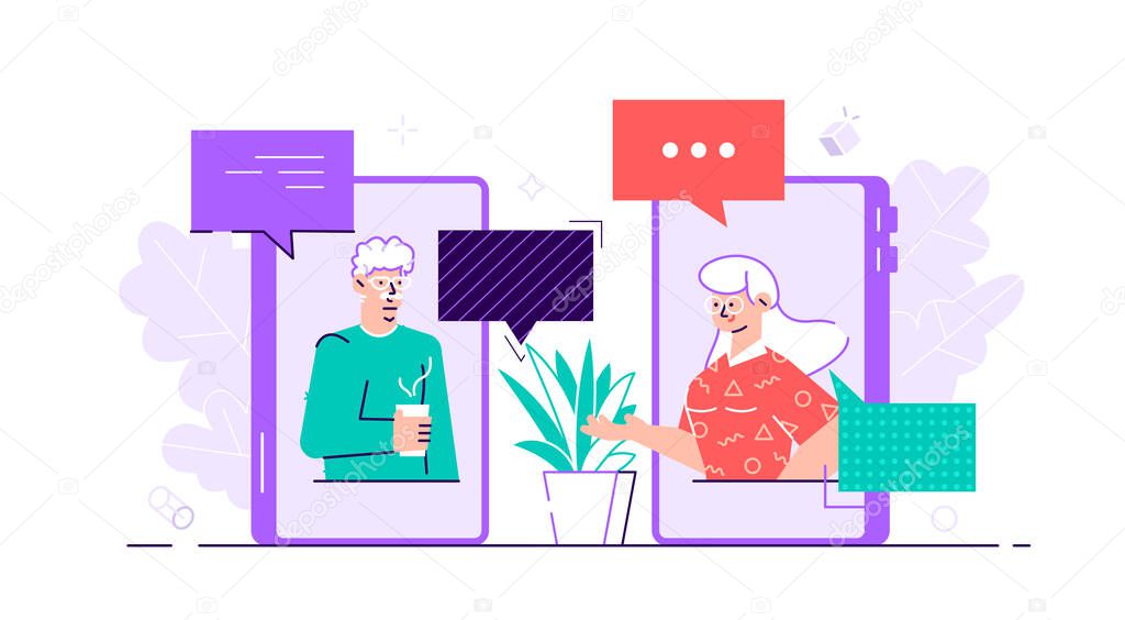 Old aged family couple man  woman communication 