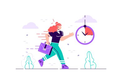 İş kadını karakteri alevler içinde koşuyor