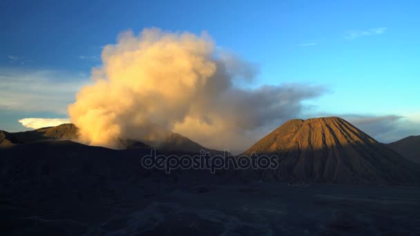 Smoke  from Mount Bromo volcano — Stock Video