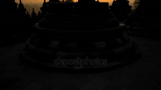 Tempio di Borobudur all'alba — Video Stock