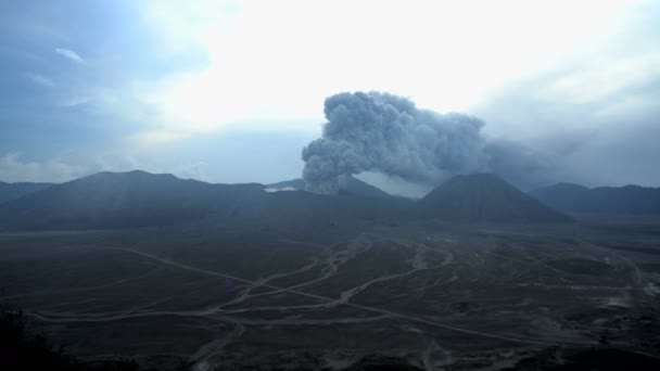 Smoke from Mount Bromo volcano — Stock Video