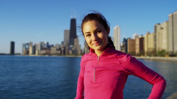 Female with smart watch for activity — Stock Video