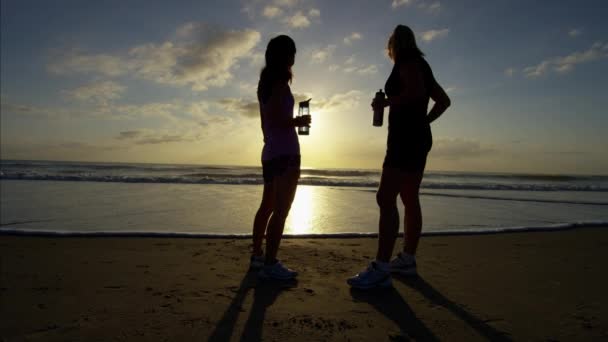 Fêmeas descansando após o exercício — Vídeo de Stock