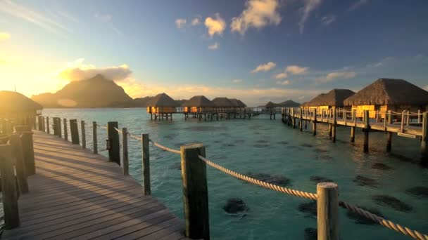 Luksusowe domki w Bora Bora — Wideo stockowe