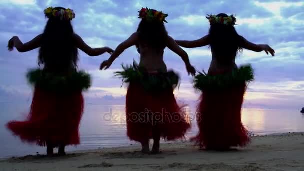 Meisjes dansen hula — Stockvideo