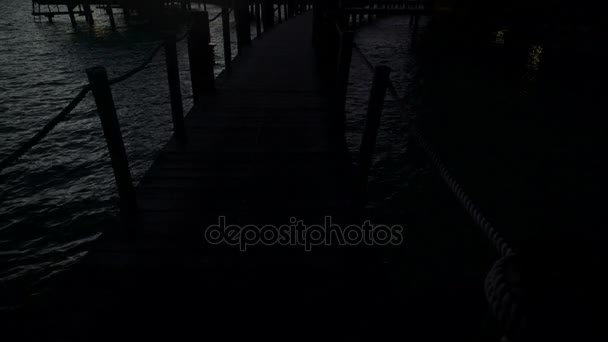 Walkway to Bungalows at sunrise — Stock Video