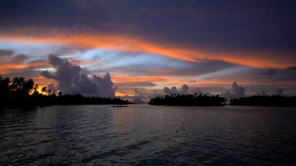 Sunset of tropical Bora Bora Island — Stock Video