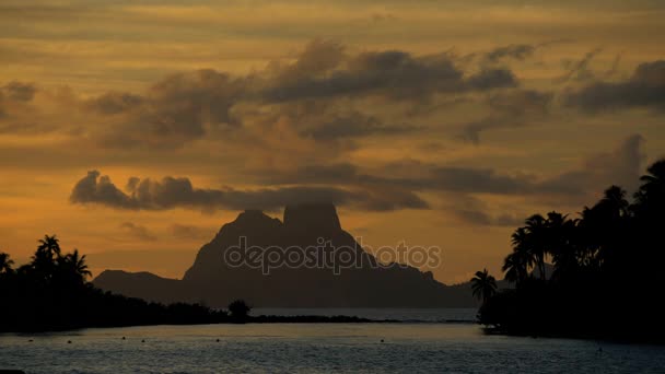 Sunset of  Bora Bora Island lagoon — Stock Video