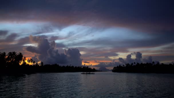 Sunset of tropical Bora Bora Island — Stock Video