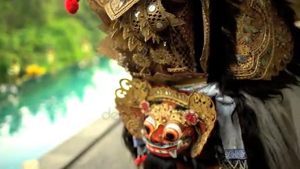 Ceremonial dragon mask performing — Stock Video