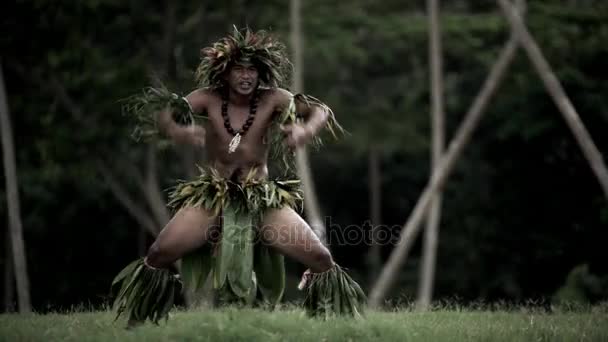 Guerrier danseur divertissant en plein air — Video