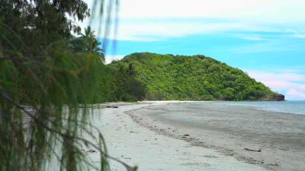 Tropical beach with sea sand — Stock Video