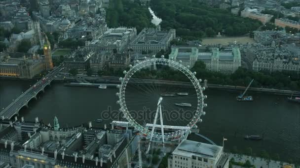 Rzeki Tamizy i london eye — Wideo stockowe