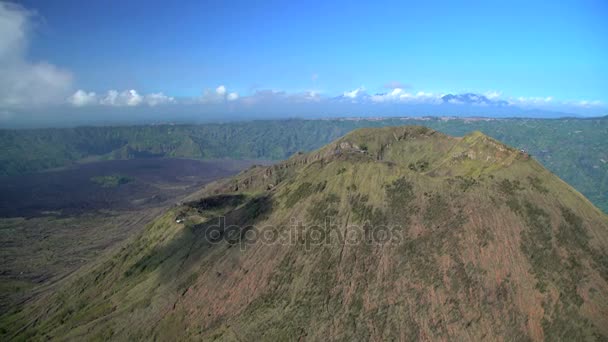 Mt Batur mountain and Caldera Volcano — Stock Video