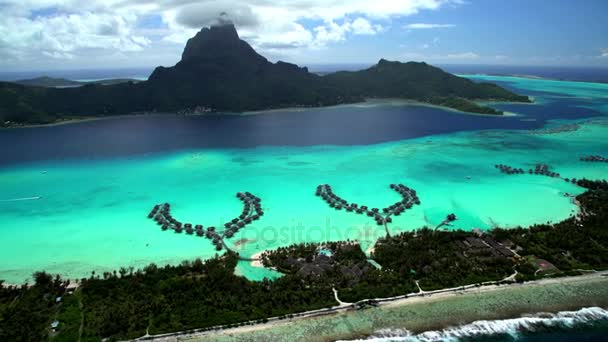 Korallenriff der Insel Bora Bora — Stockvideo