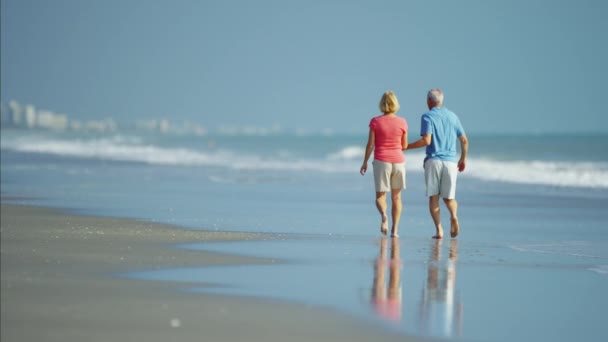 Paar ontspannen op het strand — Stockvideo