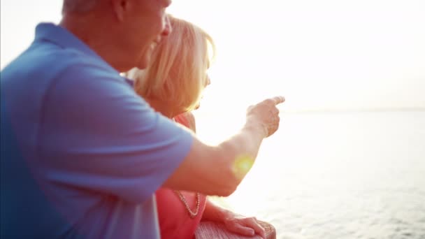 Couple on the holiday at sunrise — Stock Video