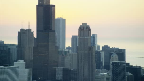 Chicago y Sears Tower — Vídeo de stock