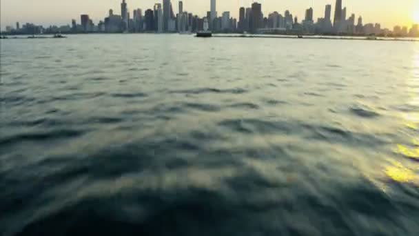 Michigan Gölü Waterfront, Chicago — Stok video