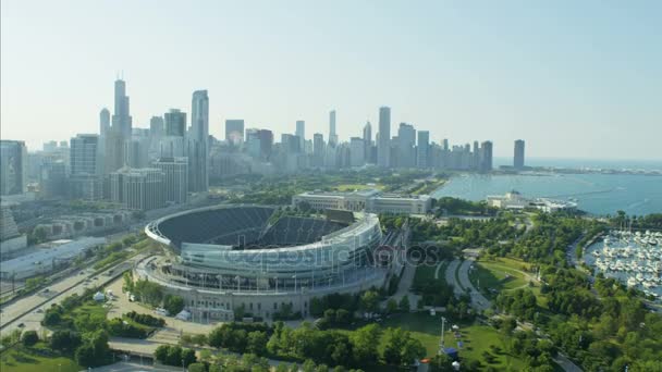 Estadio de fútbol Soldier Field en Chicago — Vídeo de stock