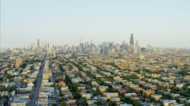 Chicago stad wolkenkrabber gebouwen — Stockvideo